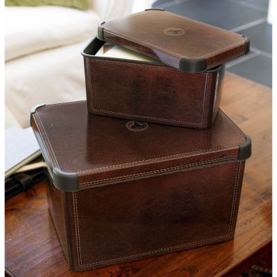Leather-Look Storage Boxes